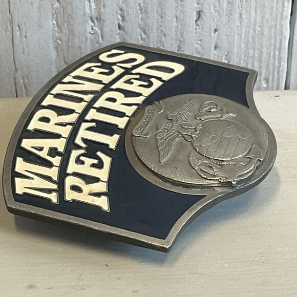 Bergamot Marines Retired Belt Buckle 2002 Military Patriotic Semper Fi Emblem - Picture 6 of 6